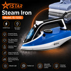 iStar 2200W Steam Iron with Stainless Steel Soleplate - Blue & Black