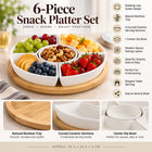 6-Piece Bamboo Lazy Susan Snack Platter Set - 22cm