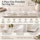 4-Piece White Porcelain Condiment Serving Set