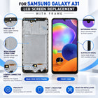 Replacement Screen with Frame for Samsung Galaxy A31