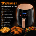 iStar-ST 6L Digital Air Fryer 2400W with LCD Touch Control - Black & Gold