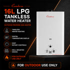 Condere 16L LPG Tankless Gas Water Heater & Gas Geyser