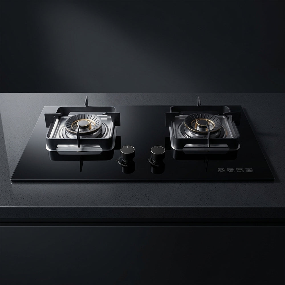 XMY 2-Burner Tempered Glass Gas Stove – RH-6007 Super-Slim Whirlwind Burner