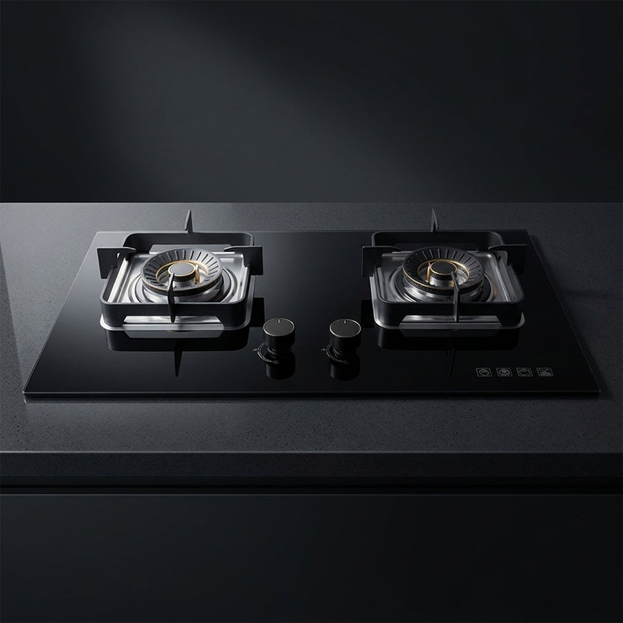 XMY 2-Burner Tempered Glass Gas Stove – RH-6007 Super-Slim Whirlwind Burner