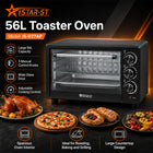 iStar-ST 56L Toaster Oven with Adjustable Temperature Control - Black