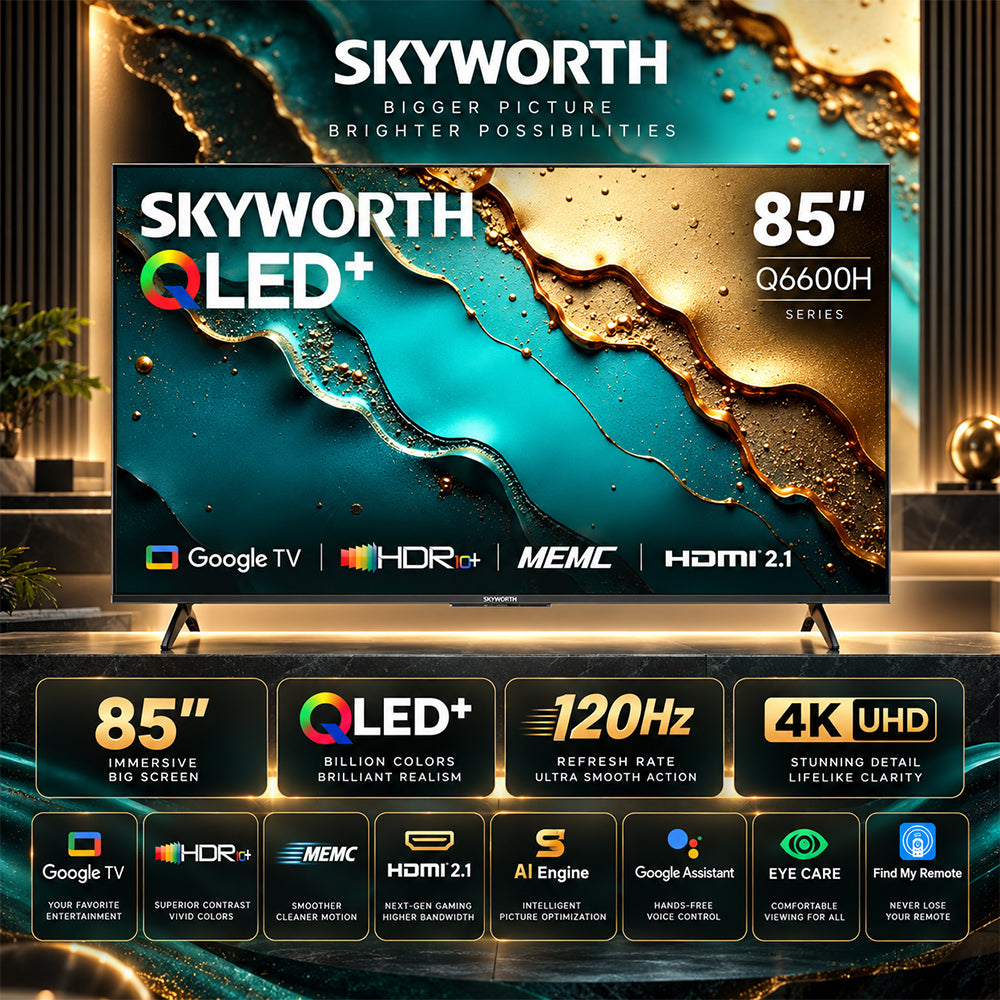 Skyworth 85-Inch QLED+ 4K UHD Google Smart TV