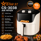 iStar-ST 10L Manual Air Fryer 1200W with Timer - White & Black