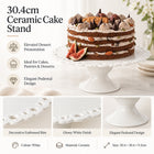 White Ceramic Pedestal Cake Stand - 30.4cm