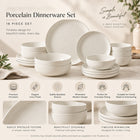 16-Piece Ivory Speckled Porcelain Dinnerware