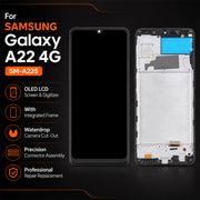 Premium OLED Screen & Digitizer with Frame for Samsung Galaxy A22 4G