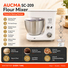 AUCMA Stand Mixer with Stainless Steel Bowl - 500W