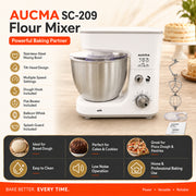 AUCMA Stand Mixer with Stainless Steel Bowl - 500W