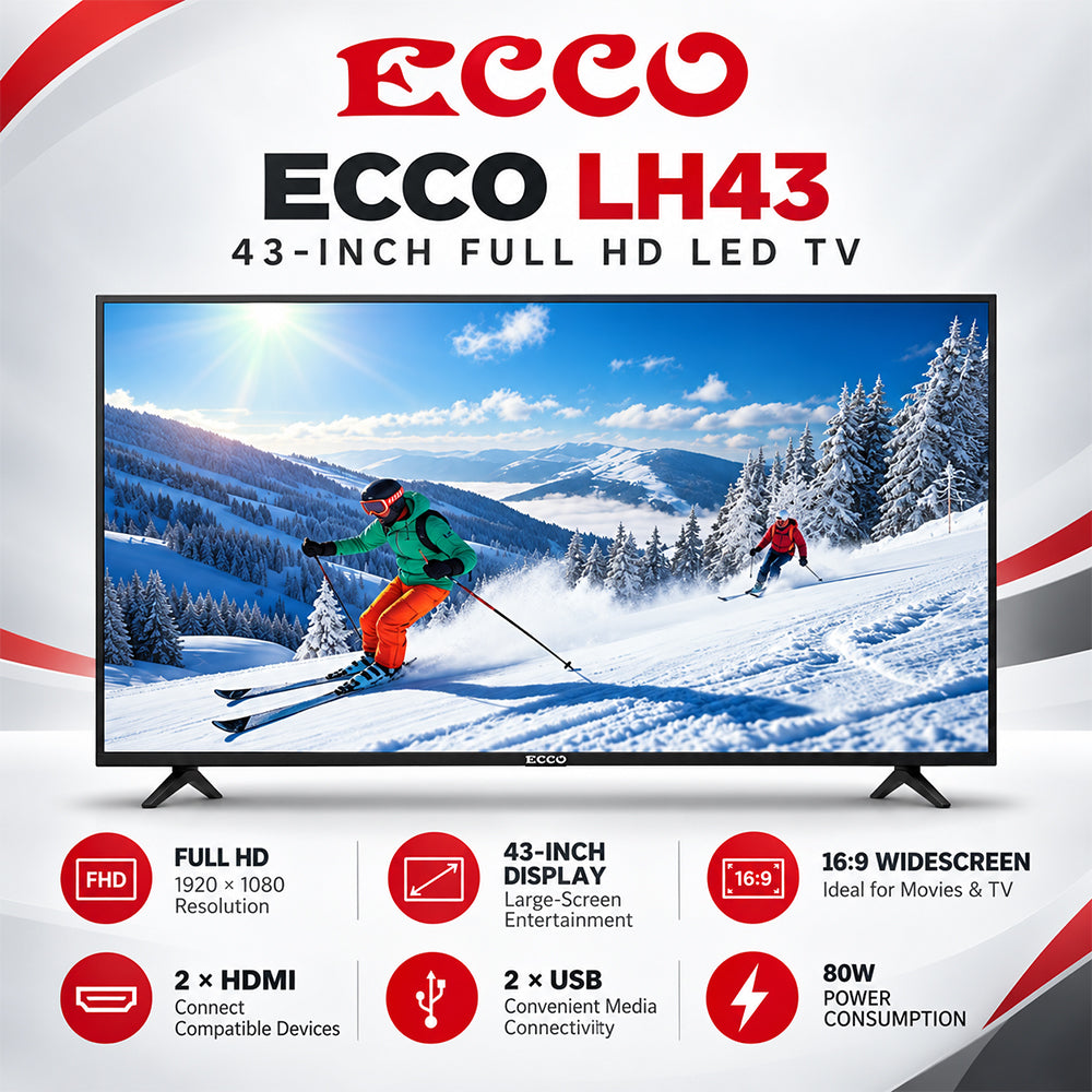 ECCO 43-Inch Full HD LED TV with HDMI & USB