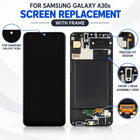 Replacement Screen with Frame for Samsung Galaxy A30s