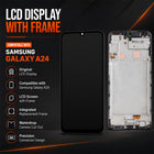 Original Quality LCD Screen with Frame for Samsung Galaxy A24