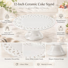 White Porcelain Pedestal Cake Stand - 12 Inch
