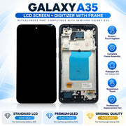 Replacement Screen with Frame for Samsung Galaxy A35 5G
