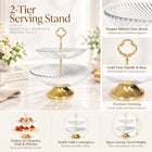 2-Tier Clear Glass Cake & Serving Stand - 28cm