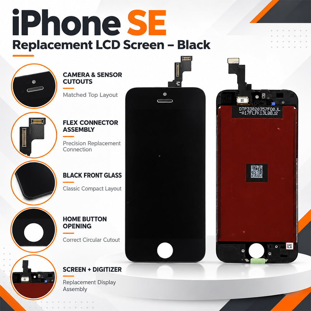 Replacement LCD Screen & Digitizer for iPhone 5S / SE 2016 - Black