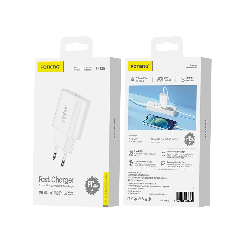FONENG 20W USB-C PD Fast Wall Charger
