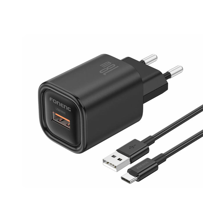 FONENG EU68 18W USB-A Fast Charger with Type-C Cable