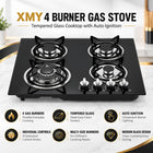 XMY Built-In Tempered Glass 4-Burner Gas Stove