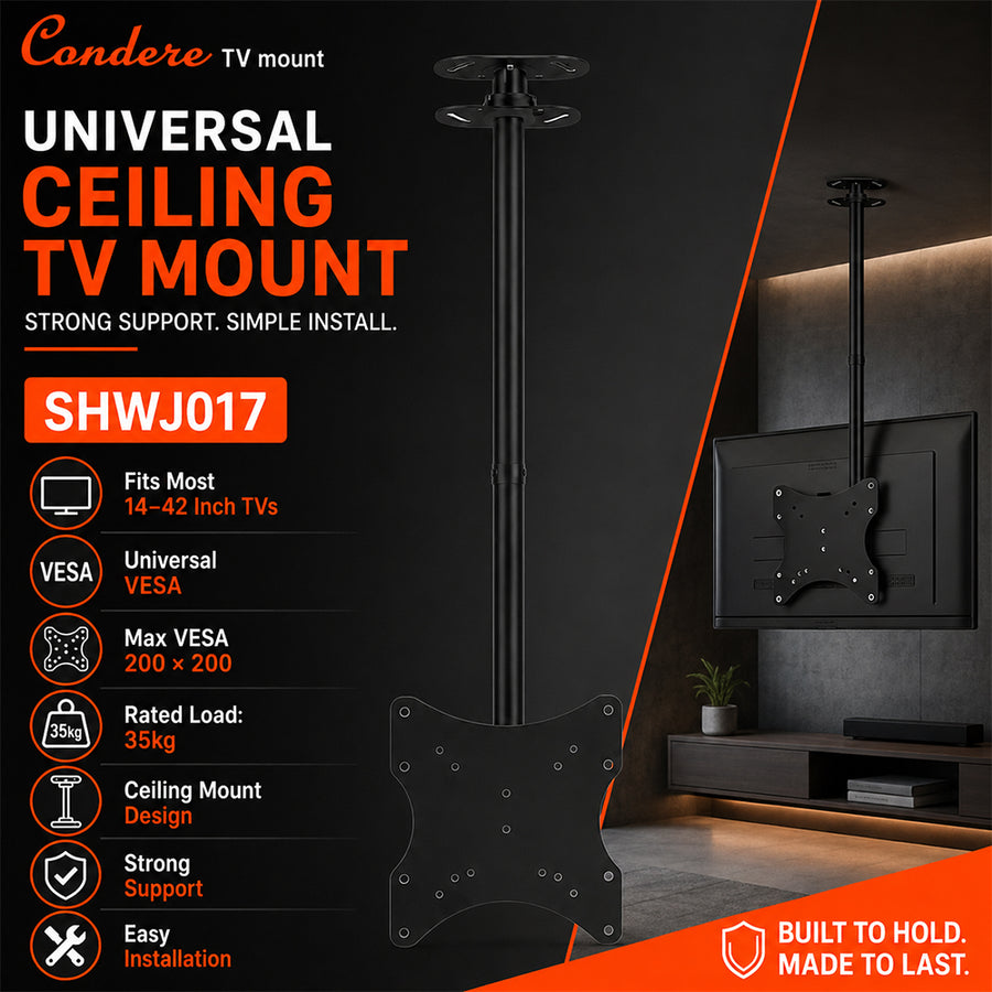Condere Universal Ceiling TV Mount for 14–42 Inch TVs
