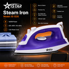 iStar 1600W Steam Iron with Non-Stick Soleplate & Burst Steam - Purple & White