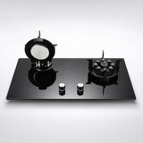 XMY 2-Burner Tempered Glass Built-In LPG Gas Hob - Black