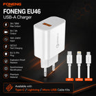 FONENG EU46 18W 3A USB-A Fast Charger with Cable