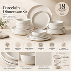 18-Piece Ivory Speckled Porcelain Dinnerware