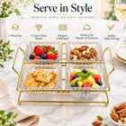 5-Piece Glass Serving Bowl Set with Metal Stand - 250ml