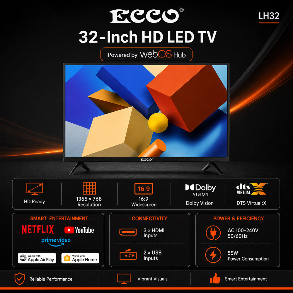 ECCO 32-Inch HD Ready webOS Hub Smart TV LH32