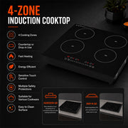 Condere 4-Zone Induction Cooktop with Touch Controls