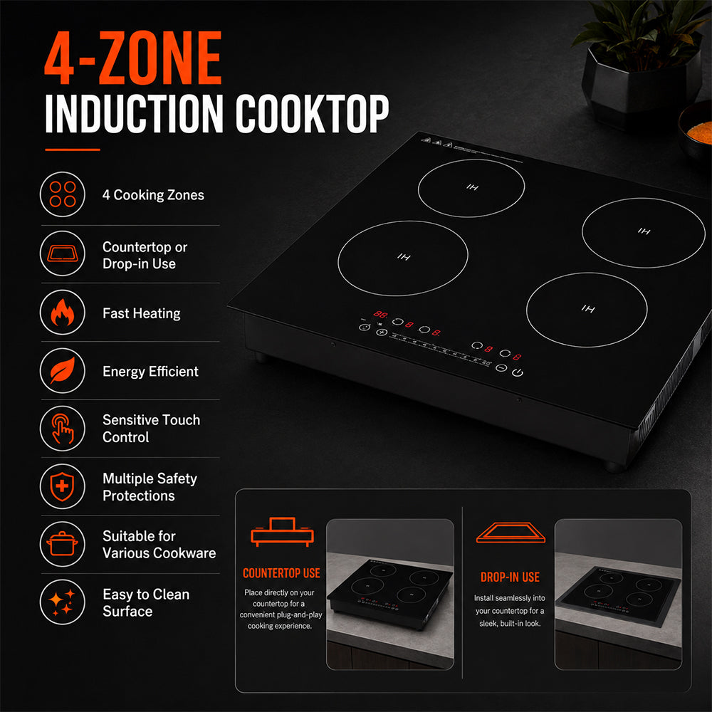 Condere 4-Zone Induction Cooktop with Touch Controls