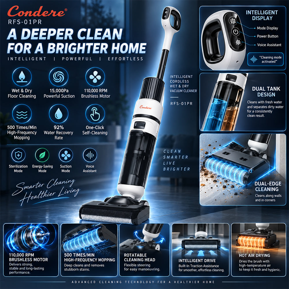 Condere Cordless Wet & Dry Vacuum Cleaner - 200W