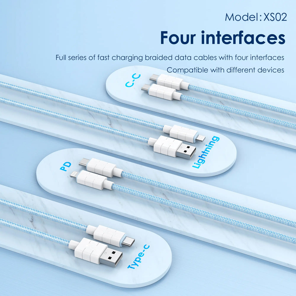 FONENG XS02 1.2m Braided Fast Charging Cable 60W / PD27W