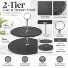 2-Tier Black Cake & Dessert Serving Stand - 25cm & 30cm