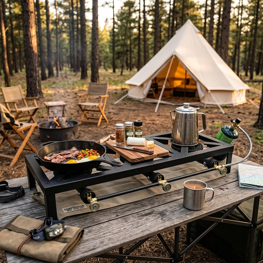 3-Burner Catering Gas Stove with Heavy-Duty Boiling Rings