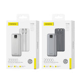 FONENG 20000mAh 22.5W Fast Charging Power Bank with 2 Built-In Cables