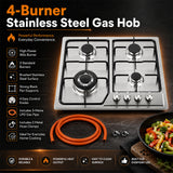 XMY 4-Burner Stainless Steel Built-In LPG Gas Hob