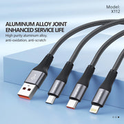 FONENG X112 1m Metal Head Braided Charging Cable