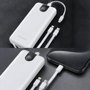 FONENG 10000mAh 22.5W Fast Charging Power Bank with 3 Built-In Cables