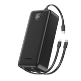 FONENG 30000mAh 22.5W Fast Charging Power Bank with 3 Built-In Cables