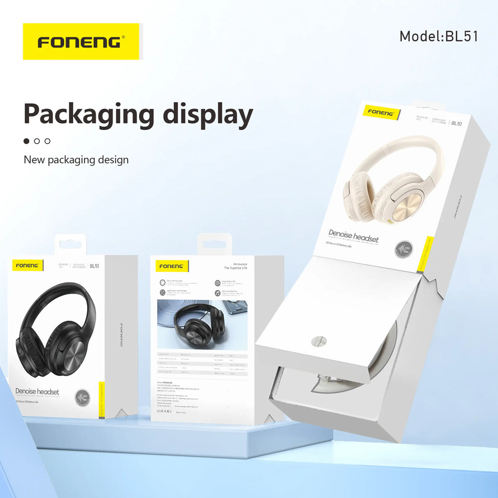 FONENG BL51 ANC + ENC Noise Cancelling Bluetooth Headset