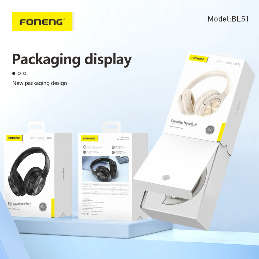 FONENG BL51 ANC + ENC Noise Cancelling Bluetooth Headset