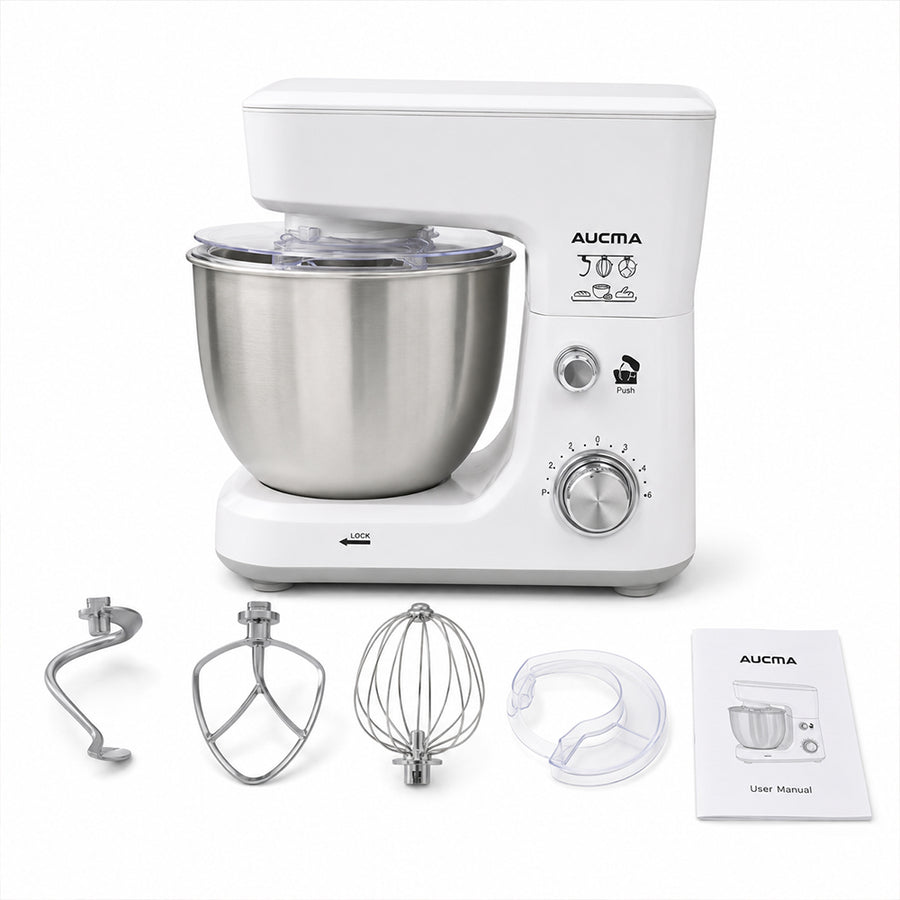 AUCMA Stand Mixer with Stainless Steel Bowl - 500W