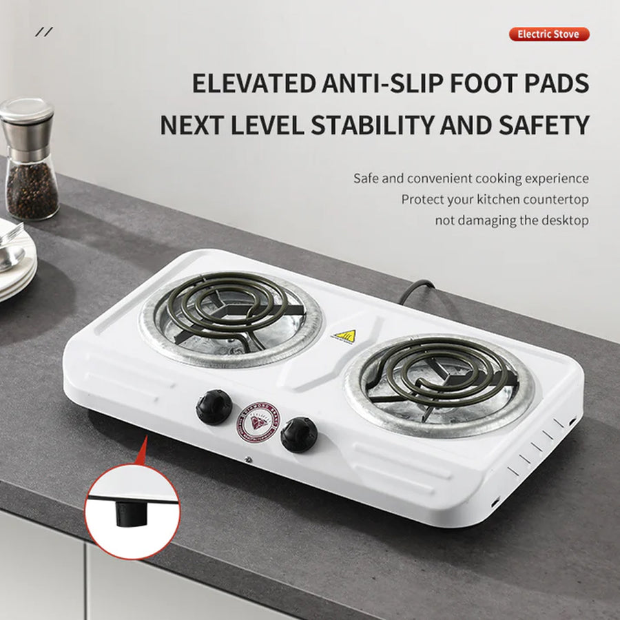 Electric Double Spiral Stove – Portable Dual Hot Plate