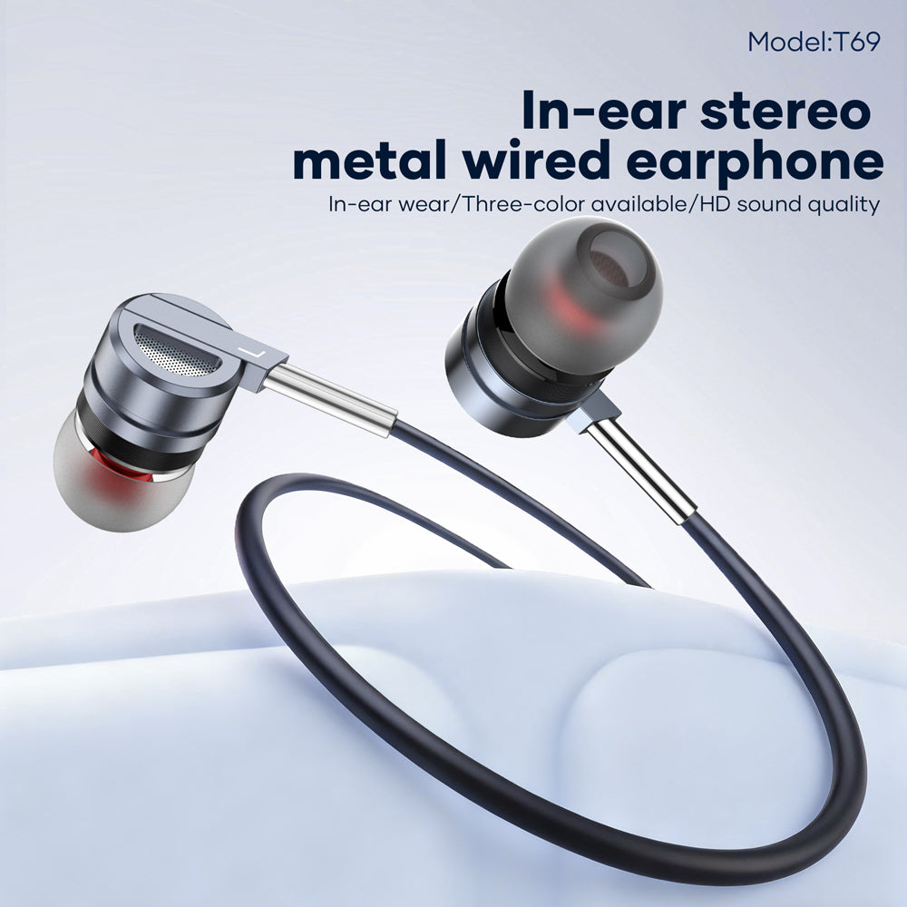 FONENG T66 Half In-Ear Wired Earphones with Microphone