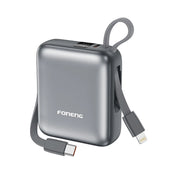 FONENG 10000mAh 22.5W Mini Fast Charging Power Bank with 2 Built-In Cables